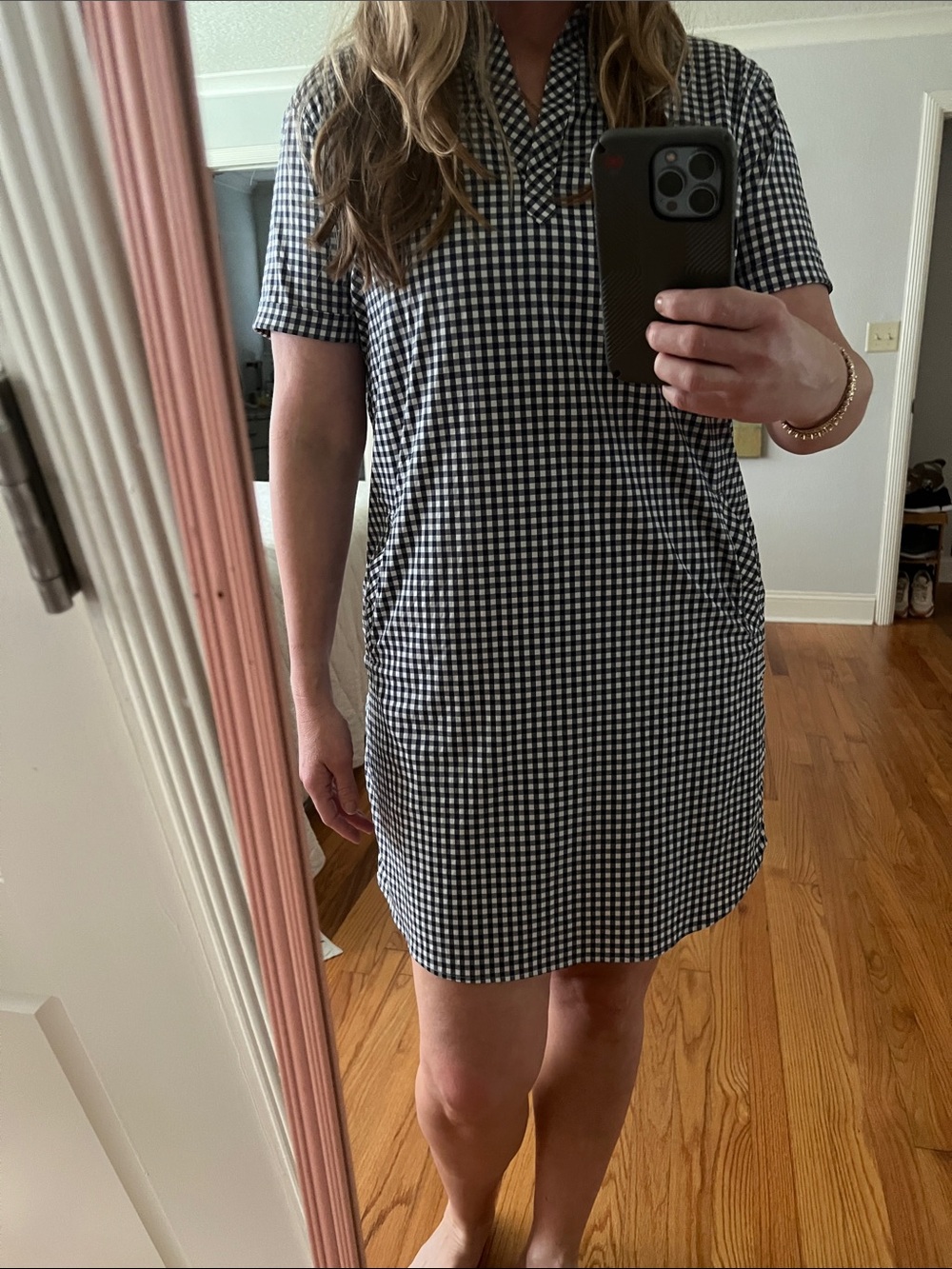 Southern Tide Kamryn Intercoastal Gingham Shirt Dress Navy Large - Picture 4 of 16